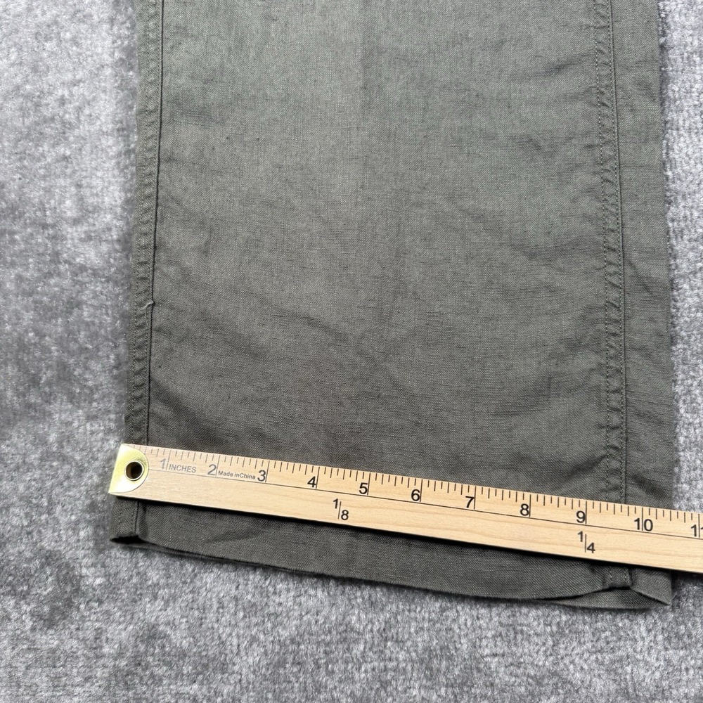 Apt 9 Pants Men's 34x32 Olive Green Straight Wide Leg Linen Baggy Trousers - Picture 8 of 8